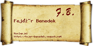 Fejér Benedek névjegykártya