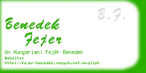 benedek fejer business card