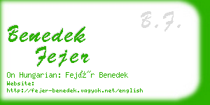 benedek fejer business card